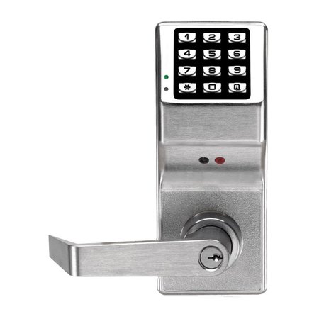 ALARM LOCK Pushbutton Cylindrical Door Lock, 200 Users, 1000 Event Audit Trail, Weatherproof, Straight Lever, S DL2800IC-R US26D
